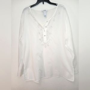 OLD NAVY | WHITE WITH SEQUINS | EXTRA LARGE